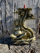 Earth Mother Gold Painted Resin BackflowBurner Garden Statue The Chakra Garden