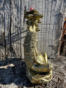 Earth Mother Gold Painted Resin BackflowBurner Garden Statue The Chakra Garden