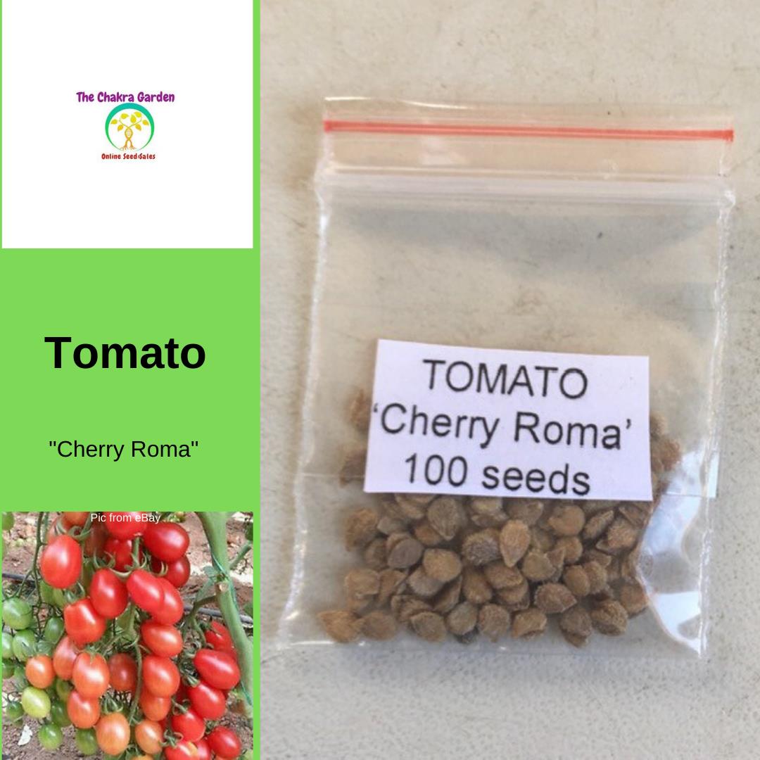 Tomato 'Cherry Roma'-Vegetable-100 Seeds-Base Chakra